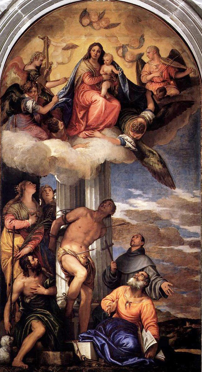 virgin and child enthroned with saints